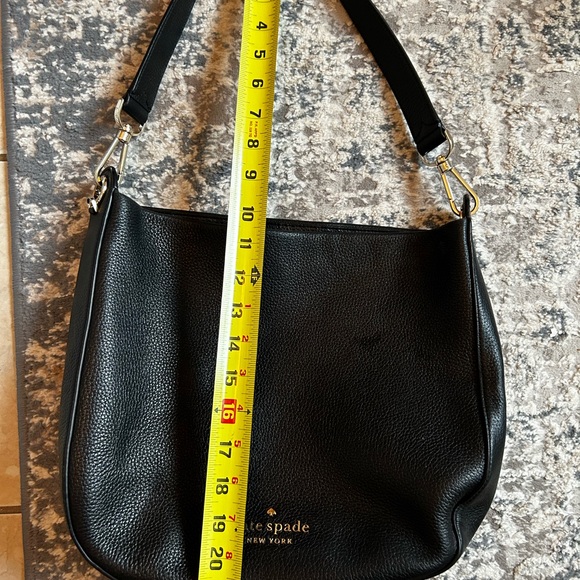 Kate Spade women’s 100% pebble leather top handle  shoulder handbag zip  black - Picture 8 of 8